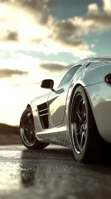 Sunlit supercar leans into the horizon and rewrites the road