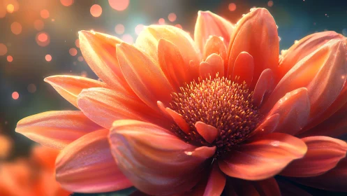 Radiant Gerbera Daisy Glowing in Golden Light.