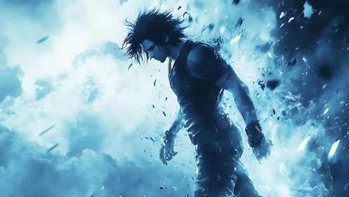 Stormborn warrior dissolves into shards of living sky.