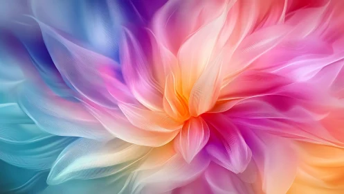 Vibrant abstract flower with radiant flowing petals.
