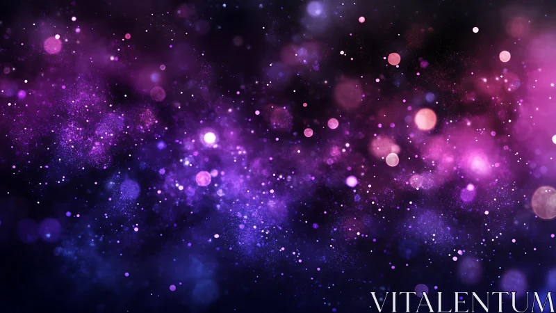 Nebula dust field glows with violet and magenta bokeh light