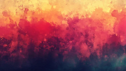 Vibrant abstract watercolor with warm gradient and painterly texture.