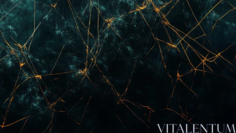 Fractured teal substrate with glowing filamentary crack network.