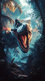 Predatory dawn erupts as jungle titan roars through mist