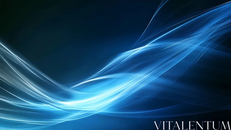 Luminescent cyan waveforms on deep gradient background.