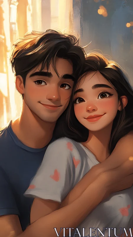 Tender Moment Together: A Warm Embrace.