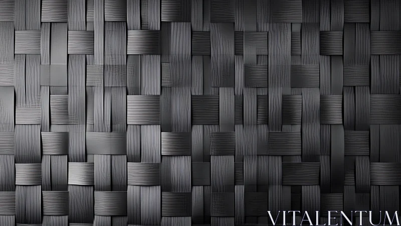 Interwoven metallic strips form a staggered grayscale basketweave