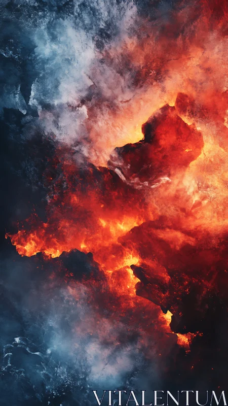 Fire and Ice: Volcanic Eruption Meets Water.