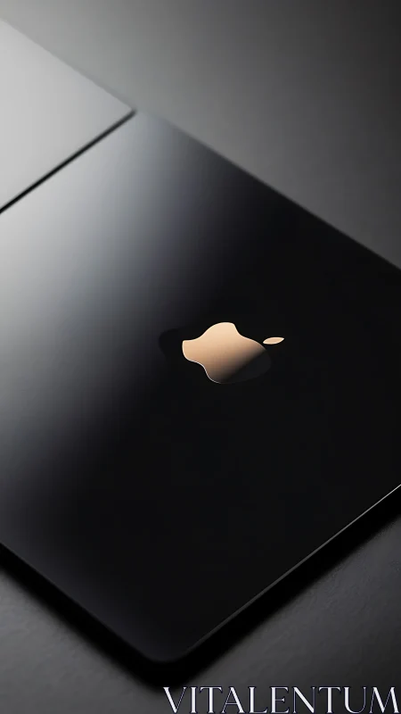 Luminous Apple Logo Glows Against Sleek Black Laptop.