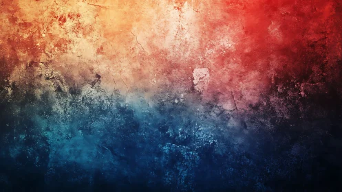 Textured red to blue gradient wall evokes abstract depth