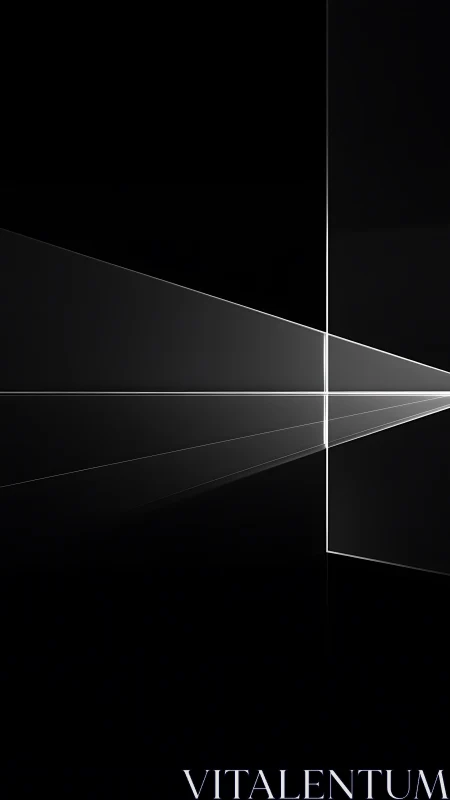 Geometric light beams slicing through deep black space.