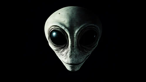 Alien portrait rendered in high-contrast chiaroscuro lighting