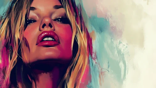 Bold digital portrait exudes confidence and vibrant color.