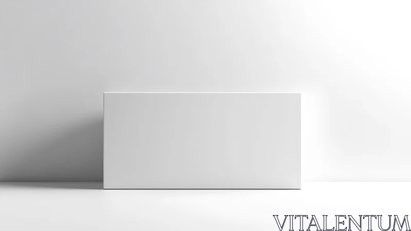 Three-Dimensional Rectangular Form with Directional Soft Shadow on Neutral Surface