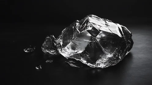 Shattered glacier heart lounges under cinematic studio light