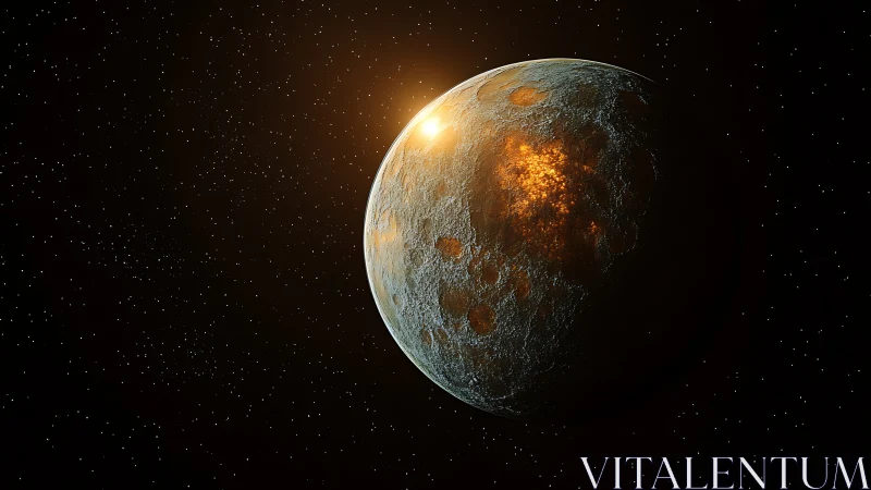 Volcanically active exoplanet in star-illuminated orbital phase.
