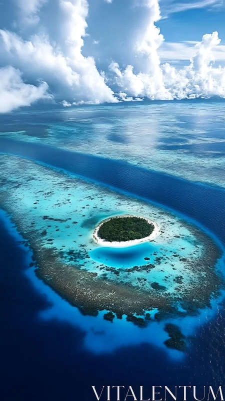 Sapphire Sanctuary: Atoll's Turquoise Dream in Azure Waters.