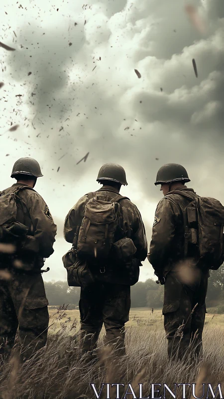 Stormbound soldiers braced beneath a sky full of shrapnel.