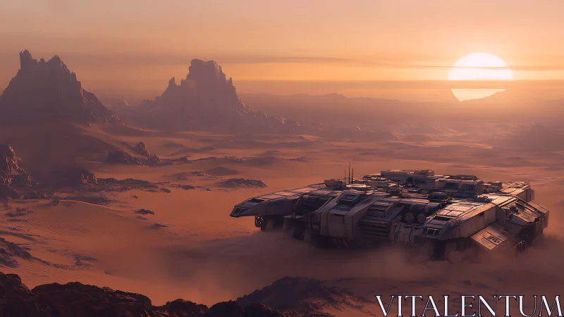 Sunburned starcruiser naps in the dunes of a silent world