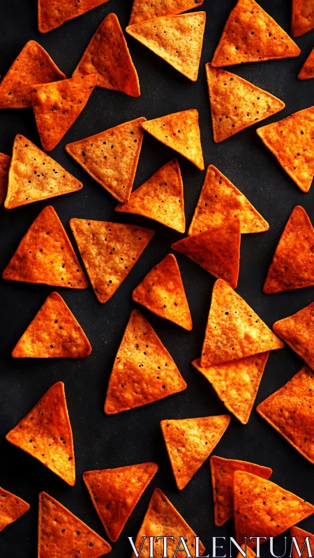 Crispy cheese tortilla chips scattered in cozy snack chaos.