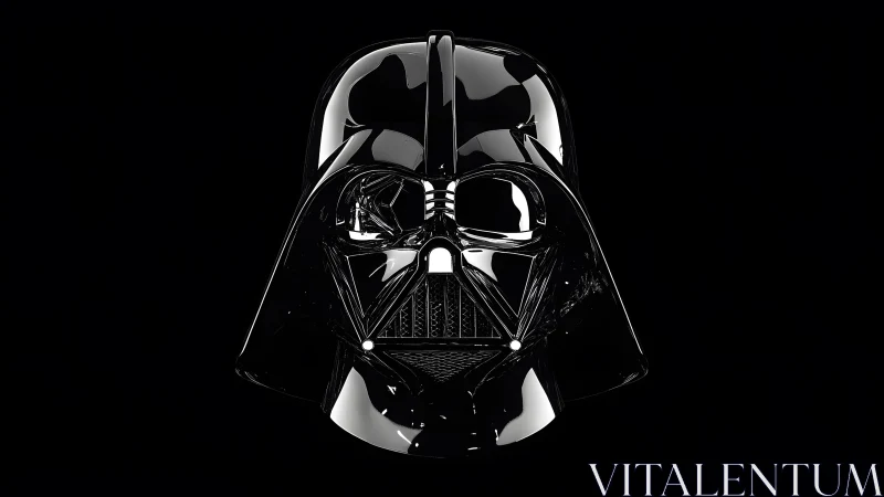 Darth Vader helmet close-up in dramatic lighting, modern digital art. Darth Vader helmet close-up in dramatic lighting, modern digital art.