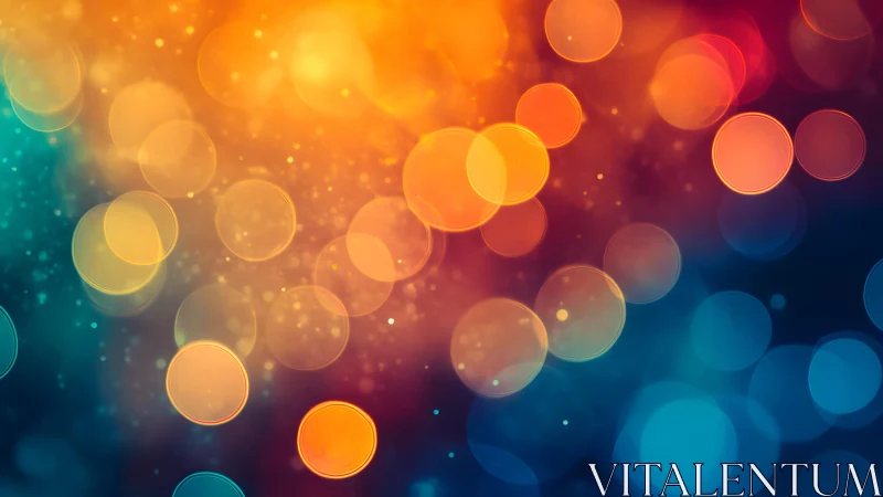 Vibrant bokeh abstract background with orange and blue tones.