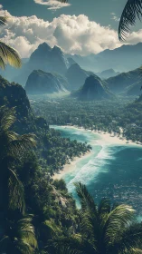 Tropical Paradise Valley with Dramatic Limestone Peaks.