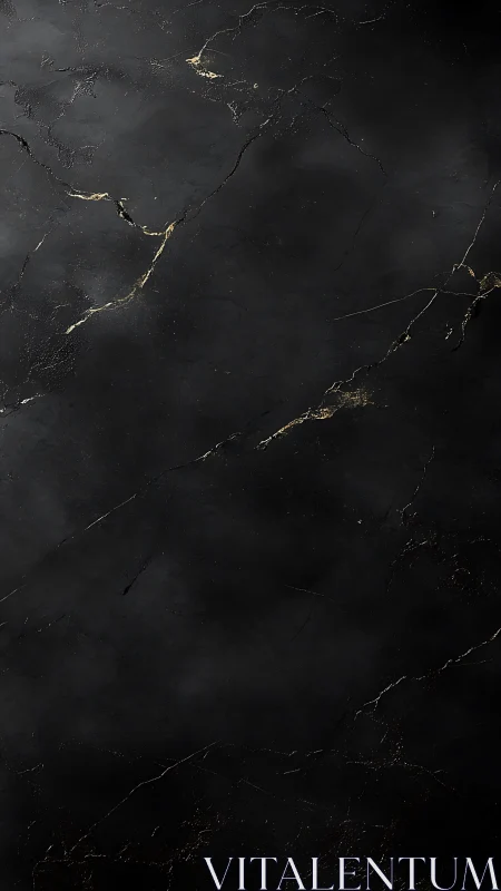 Midnight stone drifts quietly, veined with liquid gold