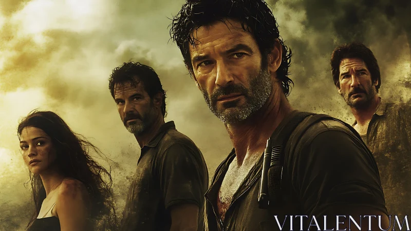 Storm-scarred survivors stare down a dust-choked horizon.