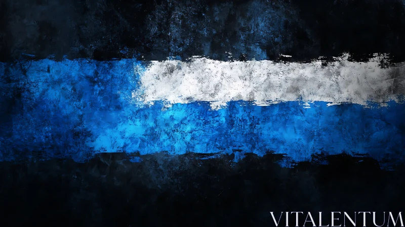 Bold blue and white abstract stripe ignites textured canvas.