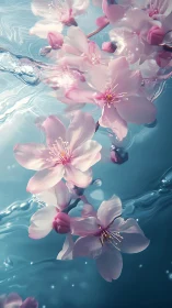 Pink Orchids Floating in Turquoise Water—Ethereal Composition.