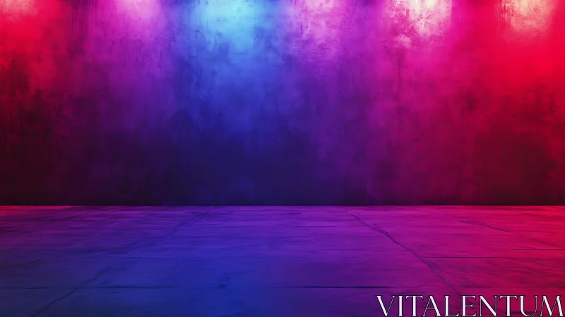 Color-washed studio wall glowing in moody neon light.