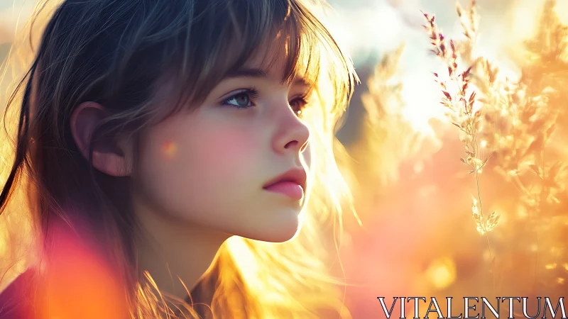 Backlit adolescent portrait in shallow-depth golden hour field.