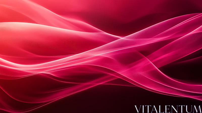 Vibrant pink light waves stream across a dark crimson field