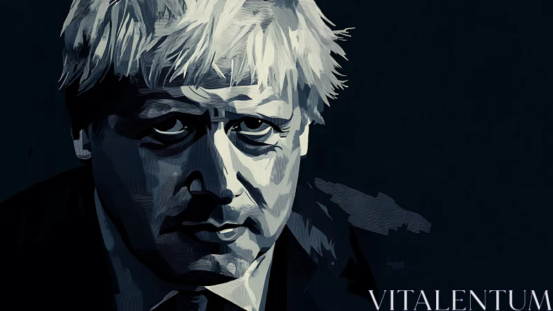 Monochrome digital portrait of middle‑aged man in shadow.