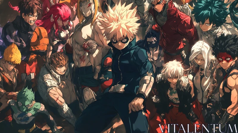 Explosive anime misfits circling a storm-eyed antihero.