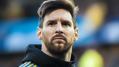 Thoughtful athlete gazing ahead with calm determination.