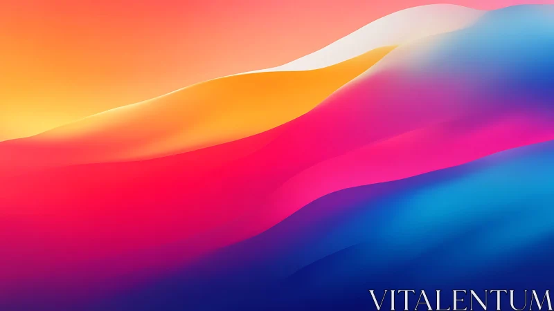 Layered gradient bands in warm to cool digital spectrum.