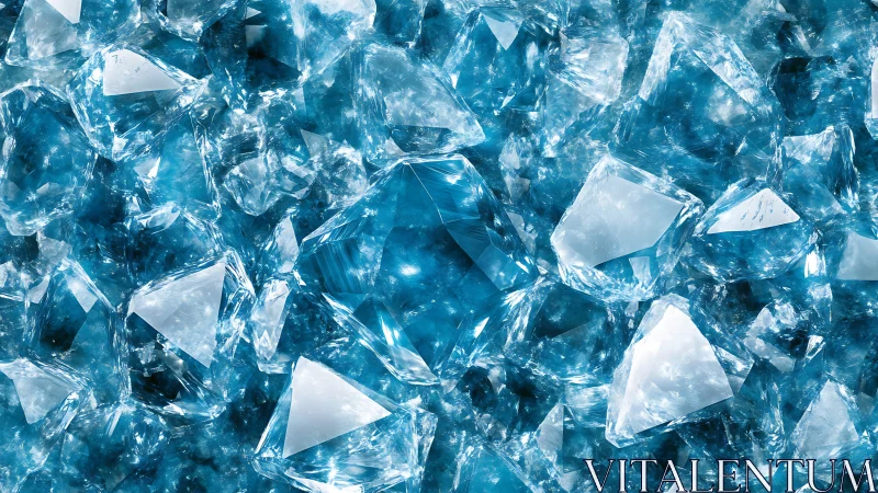 Angular blue crystal shards form a dense refractive surface