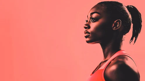 Confident Female Athlete in Modern Pop Art Portrait Style.