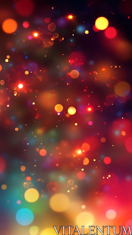 Glowing rainbow bokeh lights in a dreamy night haze.