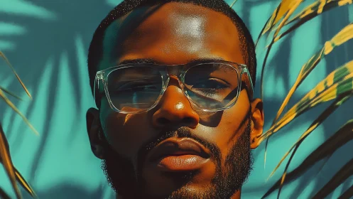 Sunlit glass frames crown a cool summer portrait daydream.