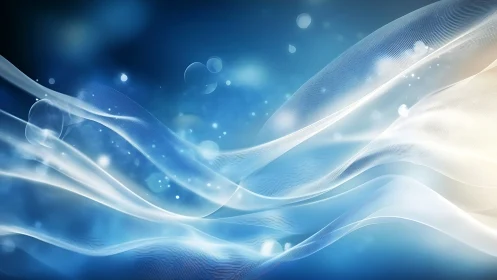 Silken lightwaves drift through a cosmic blue daydream.