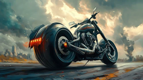 Thunderous custom motorcycle claims the stormy open road