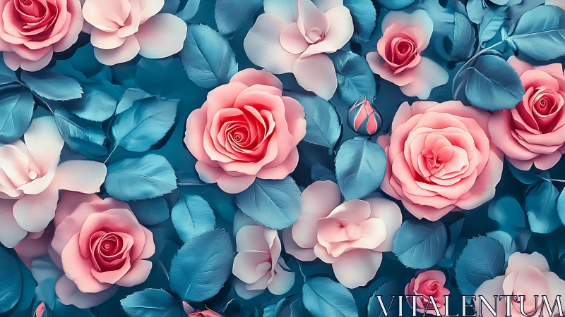 Triadic Color Harmony in Floral Composition with Volumetric 3D Rendering Technique