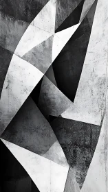 Monochrome angular planes intersect to create stark tension