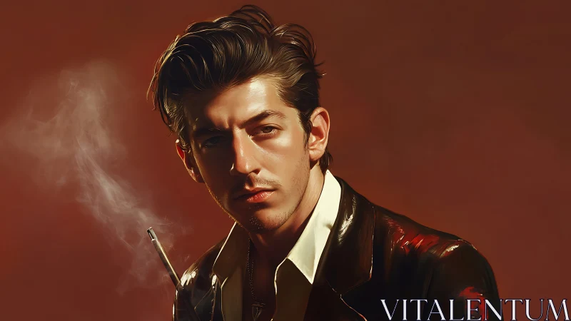 Digital painting portrait with cinematic chiaroscuro styling.