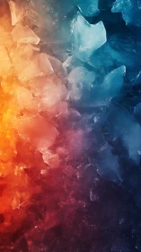 Glowing Ice Layers Where Ember Light Meets Deep Cool Blue.