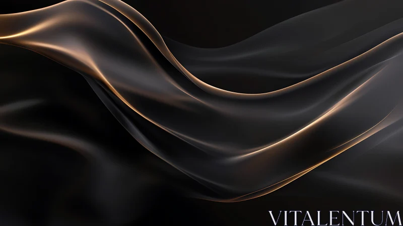 Fluid metallic wave forms in minimal dark 3D abstraction.