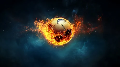 Incandescent football sphere in dynamic plasma combustion field.